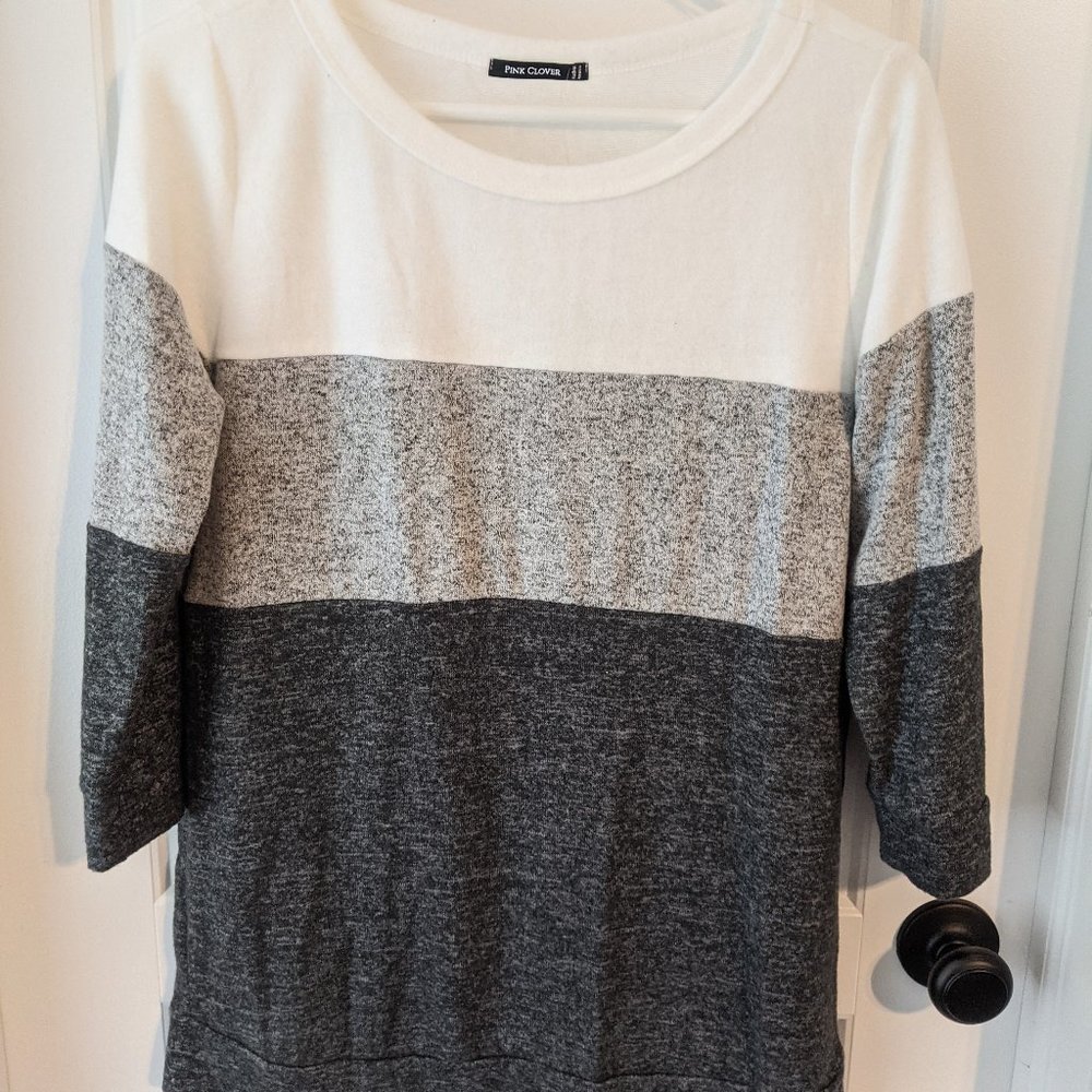 PINK CLOVER Jessica Colorblock Brushed Knit Top